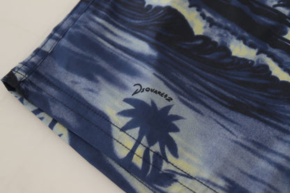 Tropical Wave Design Swim Shorts