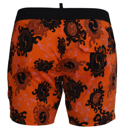 Chic Orange Swim Shorts Boxer for Men