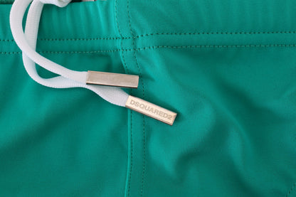 Chic Green Swim Briefs with White Logo