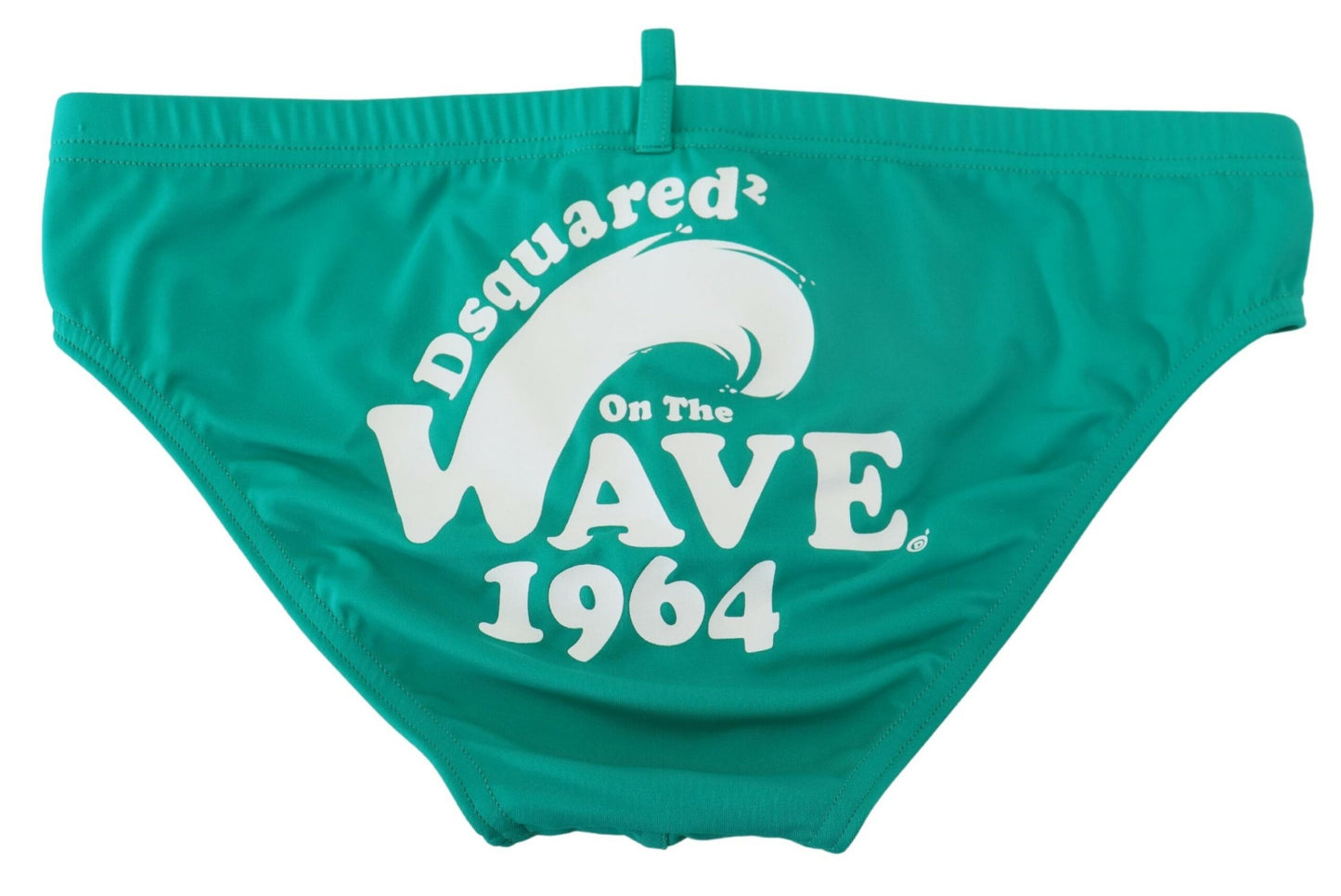 Chic Green Swim Briefs with White Logo