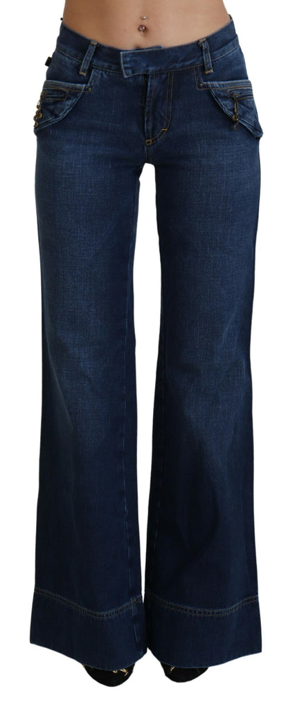 Chic Flared Cotton Denim Jeans