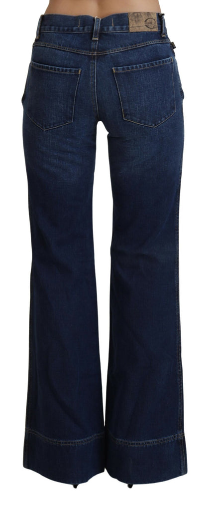 Chic Flared Cotton Denim Jeans