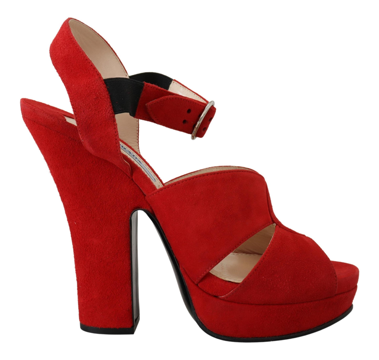 Radiant Red Suede Ankle Strap Sandals