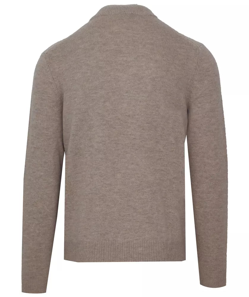 Diamond Stitch Wool Cashmere Turtleneck