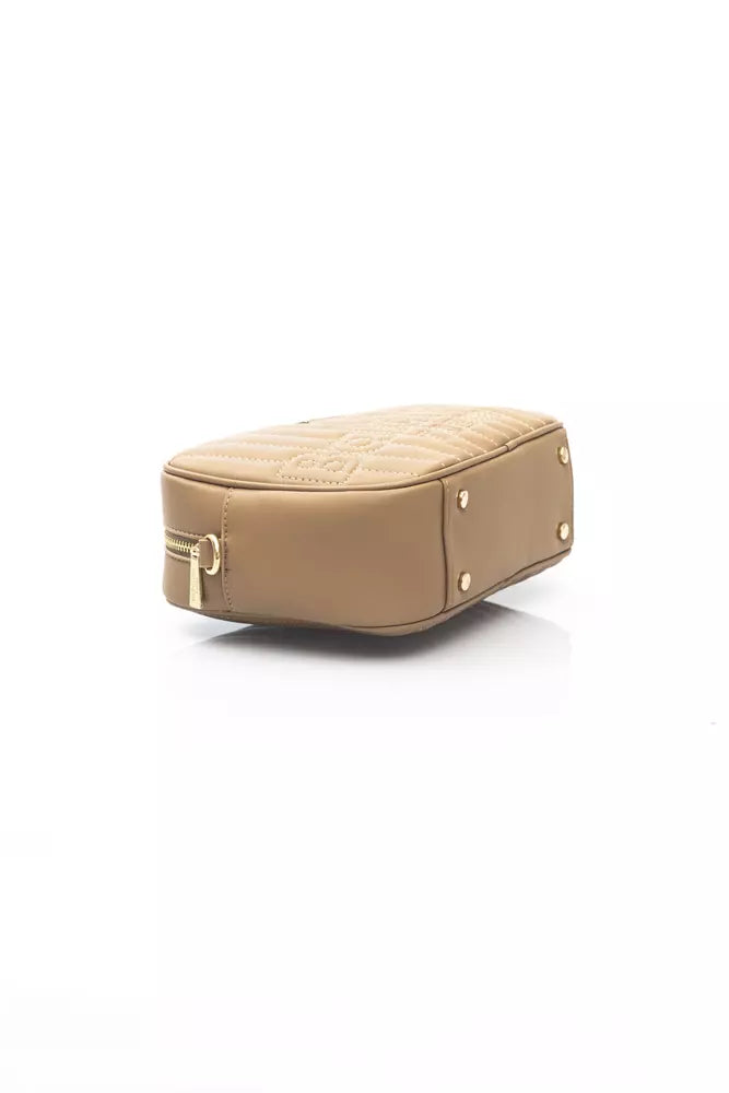 Beige Polyethylene Women Shoulder Bag