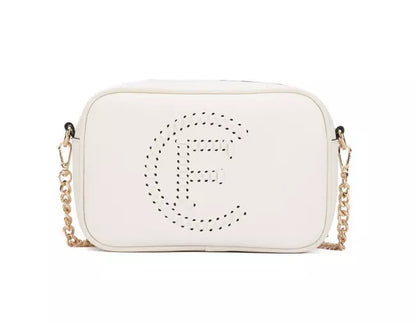 Elegant White Faux Leather Shoulder Bag