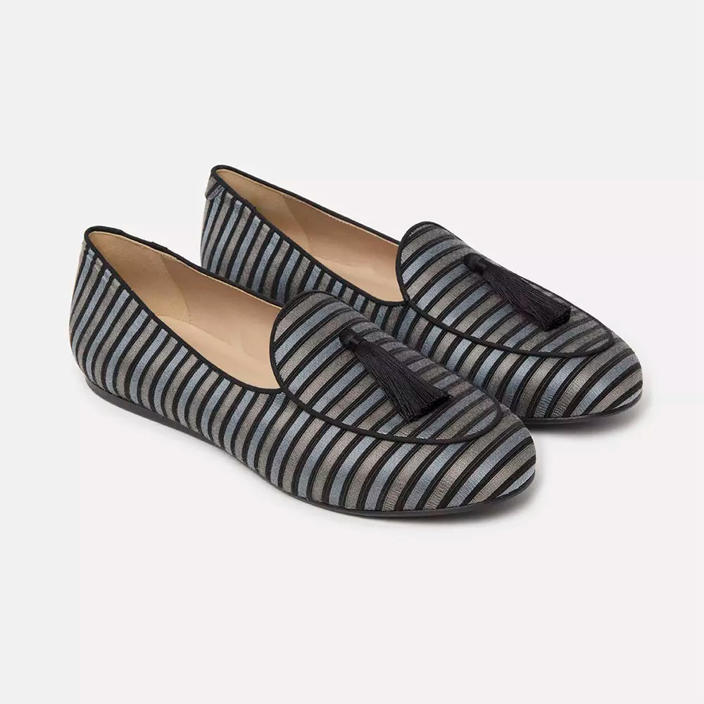 Silvie Camouflage Denim Loafers with Suede Tassel