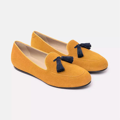 Suede Leather Tasseled Moccasins - Unisex Elegance