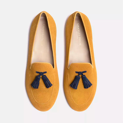 Suede Leather Tasseled Moccasins - Unisex Elegance