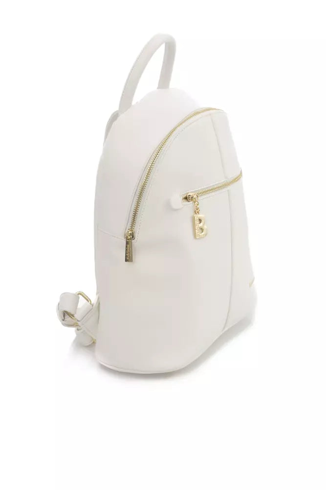 White Polyethylene Women Backpack