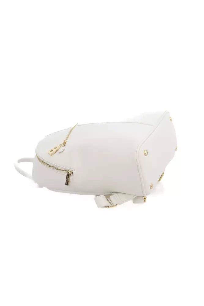 White Polyethylene Women Backpack