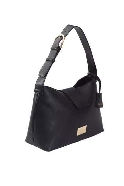 Black Polyurethane Women Handbag