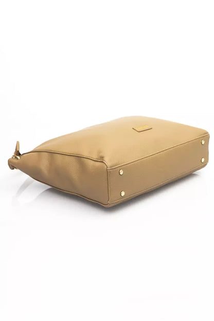 Beige Polyethylene Women Shoulder Bag