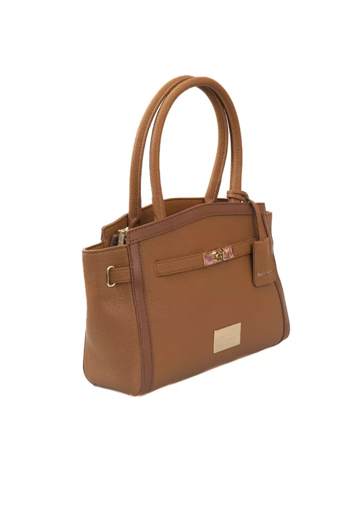 Brown Polyurethane Women Crossbody Bag