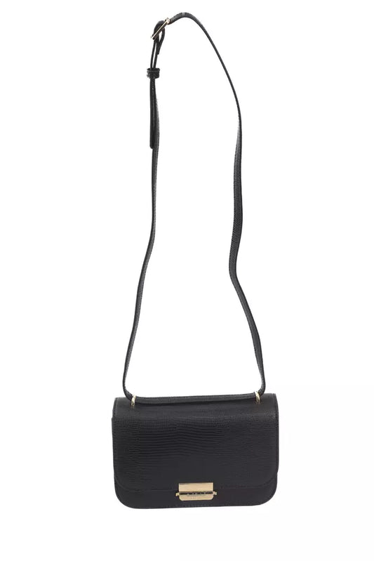 Black Polyurethane Women Crossbody Bag