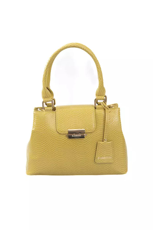 Yellow Polyurethane Women Crossbody Bag