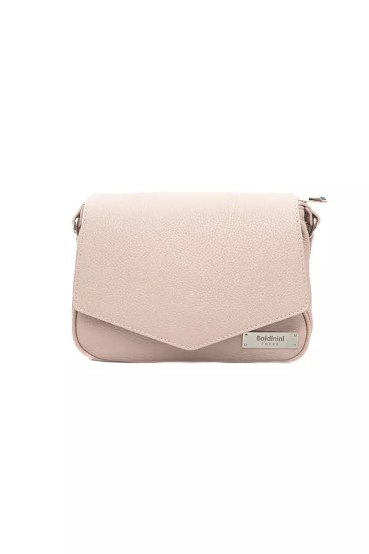 Pink Leather Women Shoulder Bag