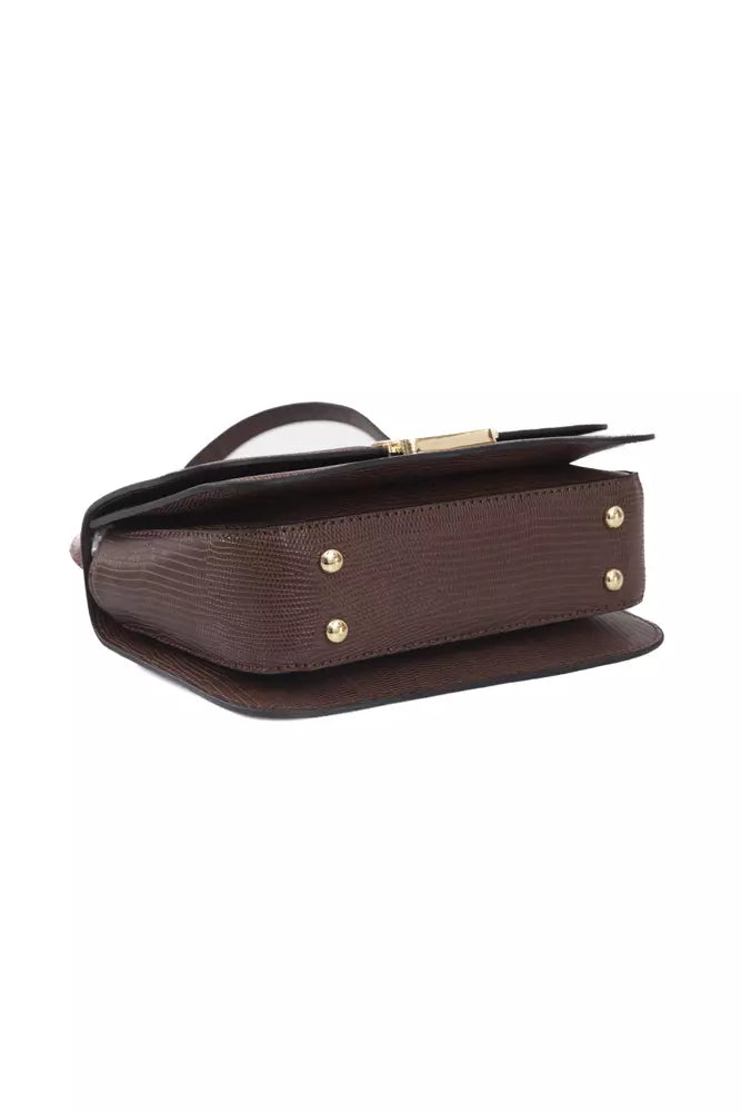 Brown Polyurethane Women Crossbody Bag