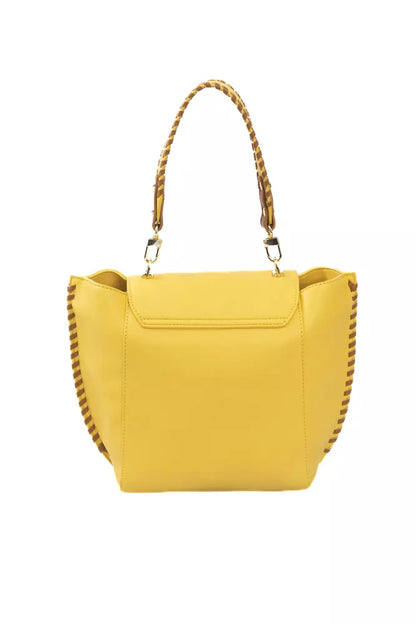 Yellow Polyurethane Women Crossbody