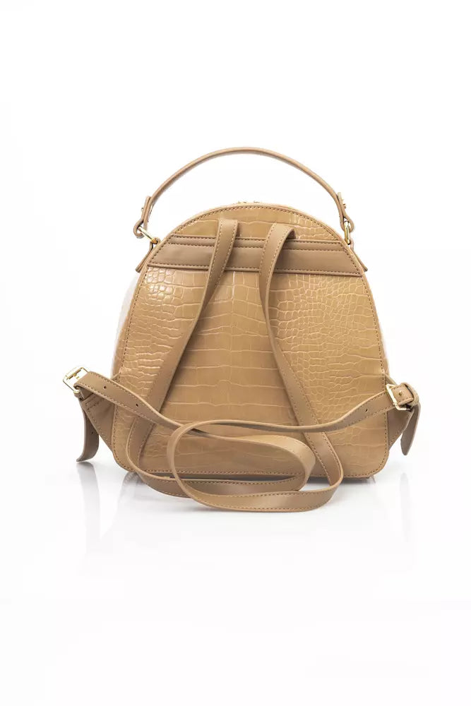 Beige Polyethylene Women Backpack