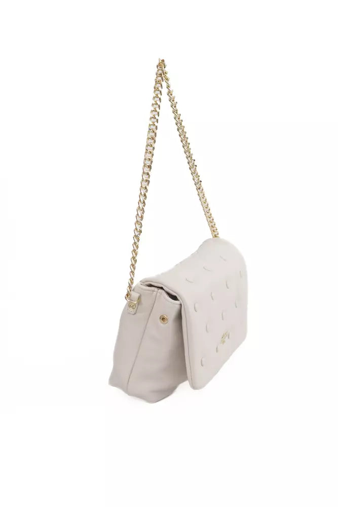 Beige Polyethylene Women Shoulder Bag