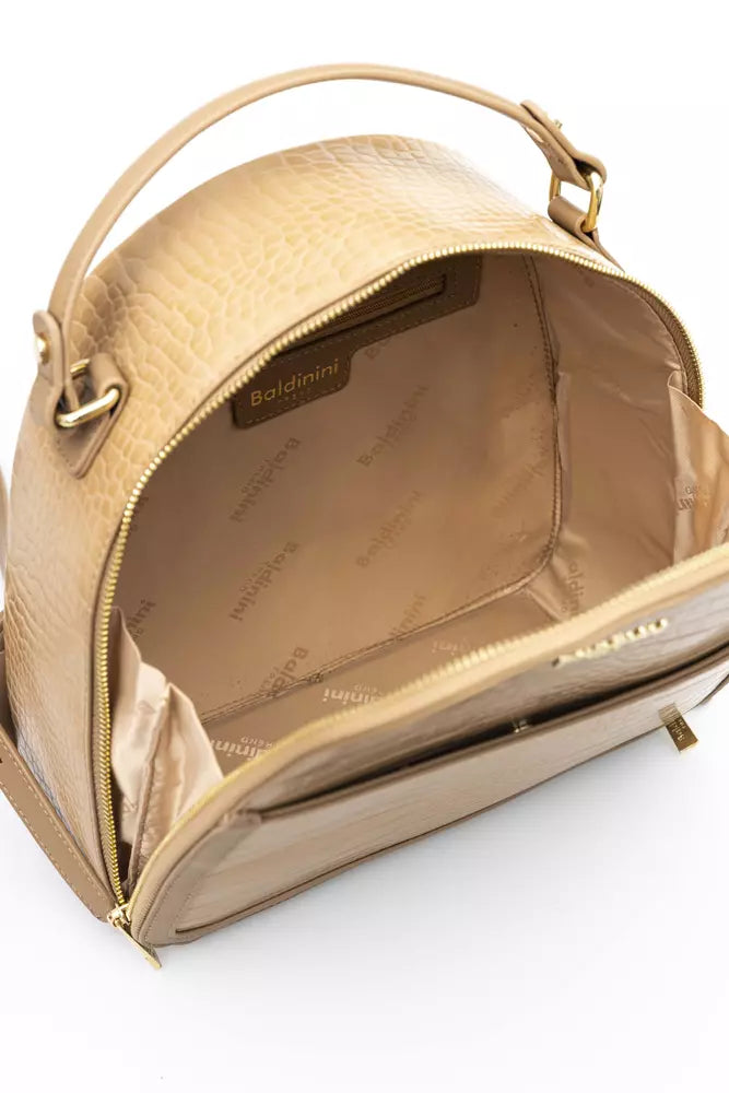 Beige Polyethylene Women Backpack