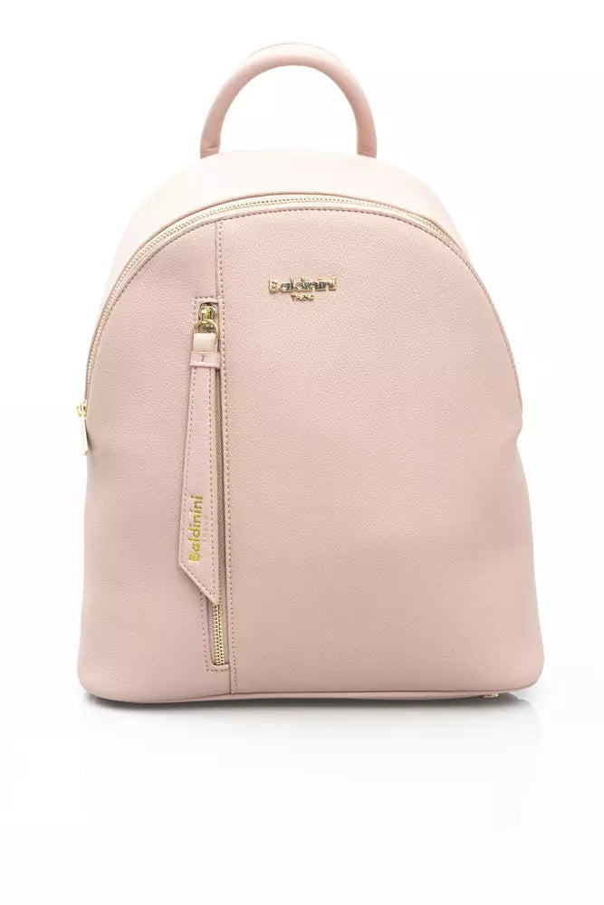 Pink Polyethylene Women Backpack