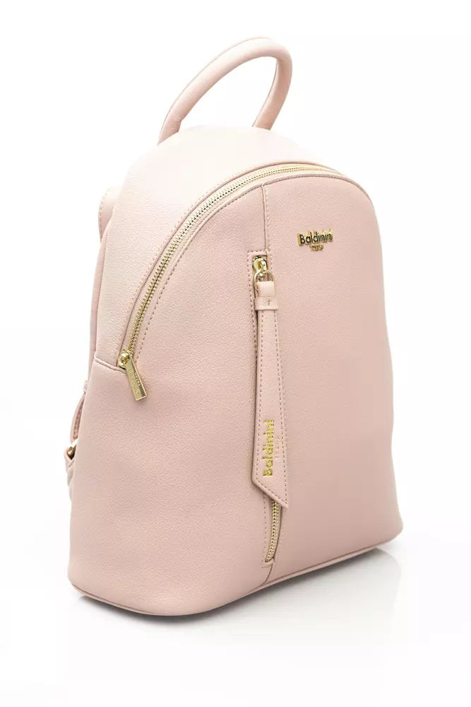 Pink Polyethylene Women Backpack