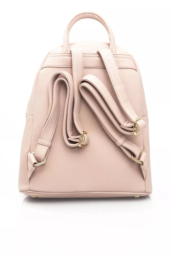 Pink Polyethylene Women Backpack