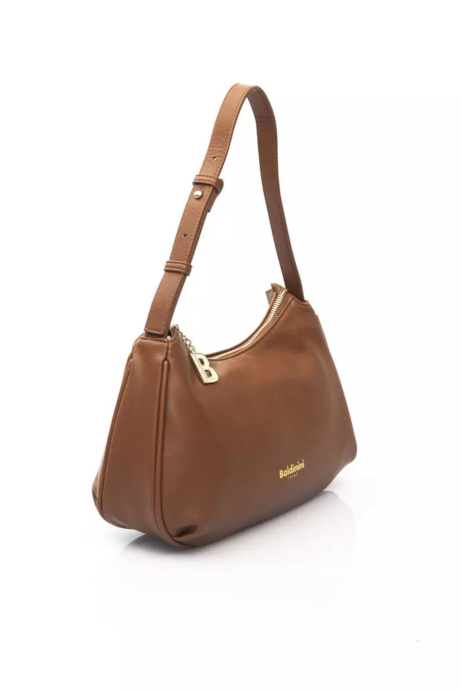 Brown Polyethylene Women Shoulder Bag