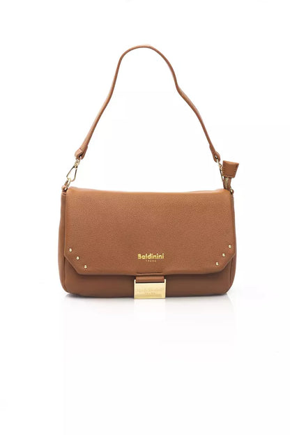 Brown Polyethylene Women Shoulder Bag