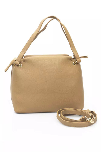 Beige Polyethylene Women Shoulder Bag