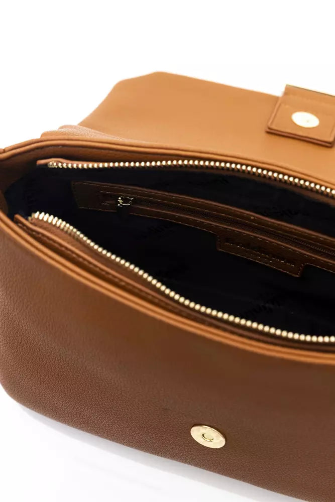 Brown Polyethylene Women Shoulder Bag