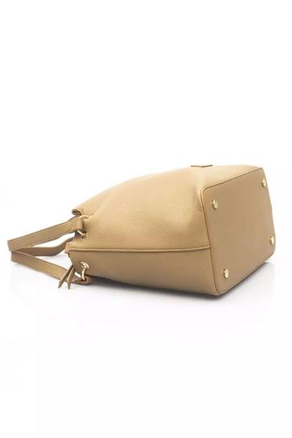 Beige Polyethylene Women Shoulder Bag