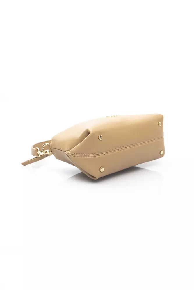 Beige Polyethylene Women Handbag