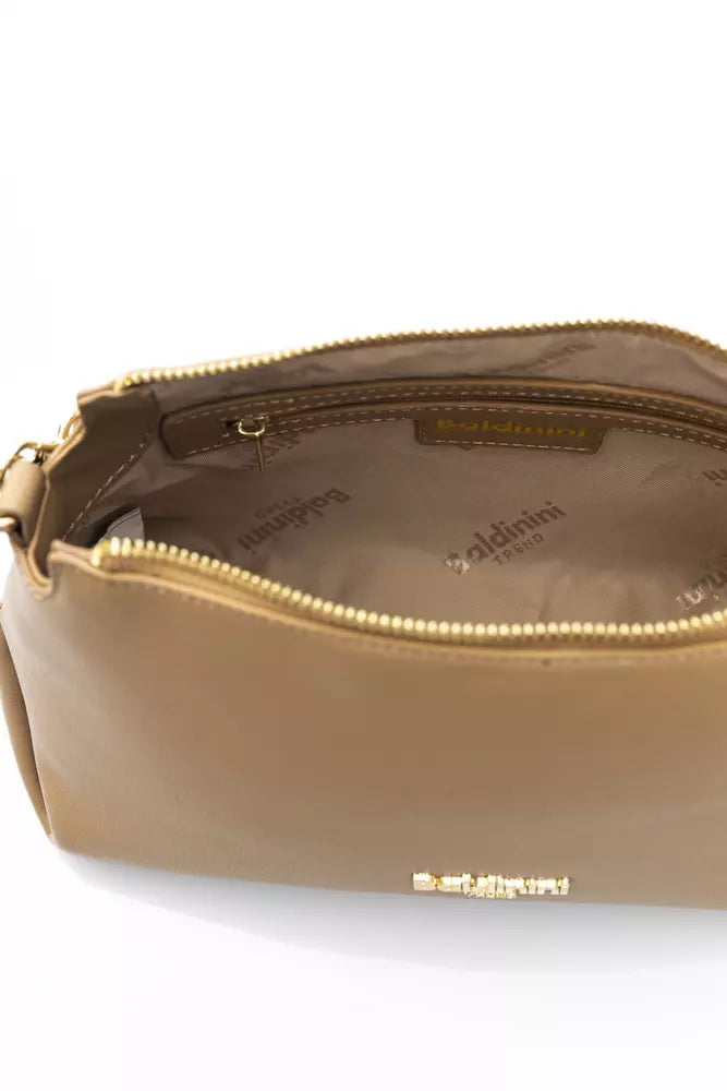 Beige Polyethylene Women Handbag