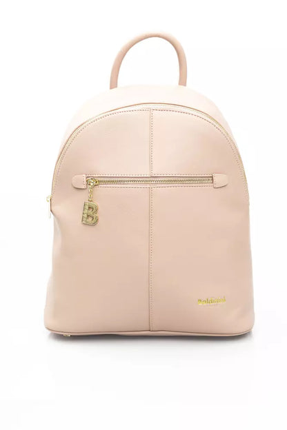 Pink Polyethylene Women Backpack