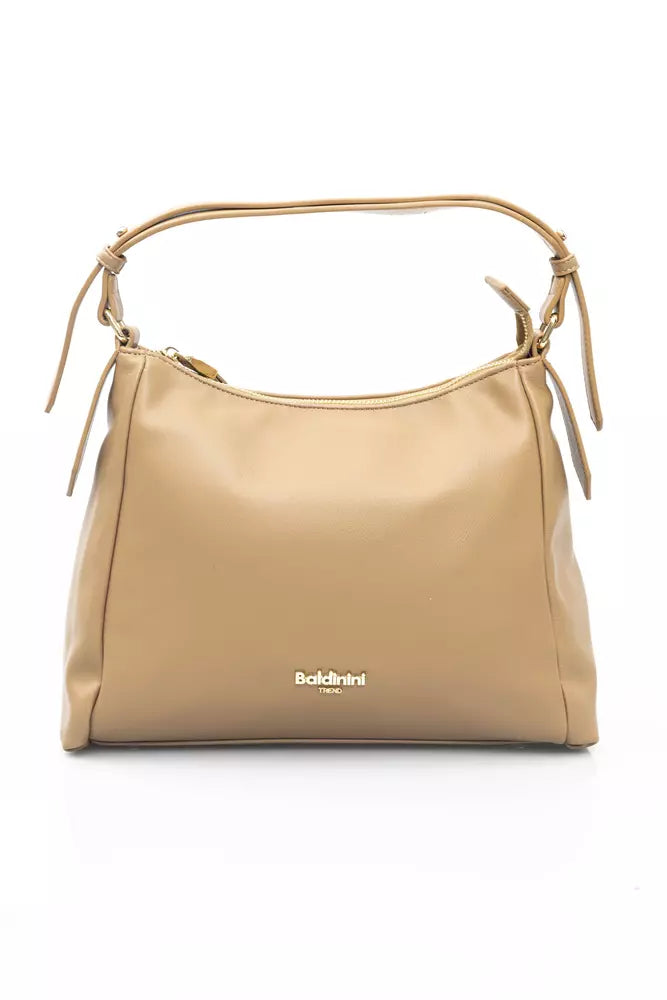 Beige Polyethylene Women Handbag