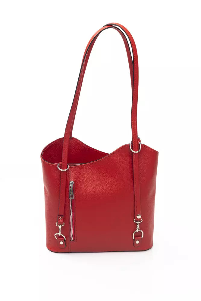 Red Leather Women Shoulder Bag