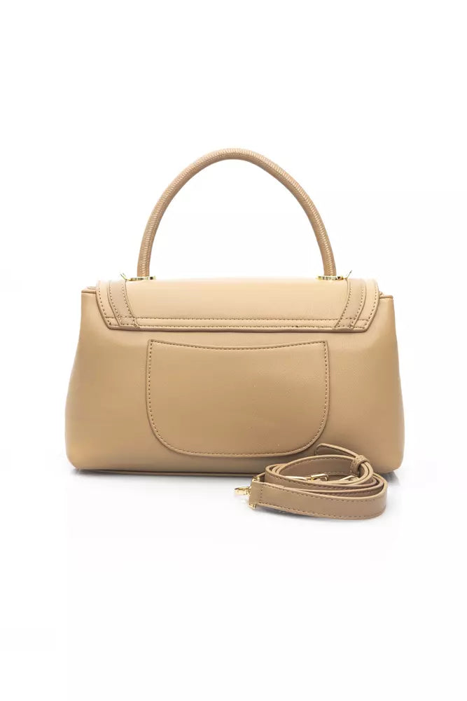 Beige Polyethylene Women Handbag