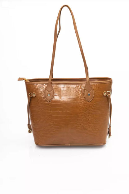 Brown Polyethylene Women Shoulder Bag