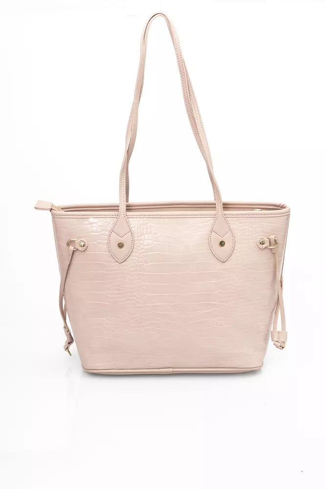 Pink Polyethylene Women Shoulder Bag