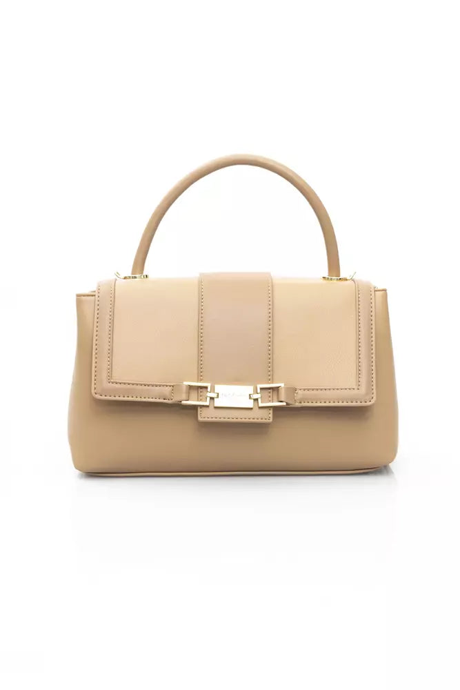 Beige Polyethylene Women Handbag