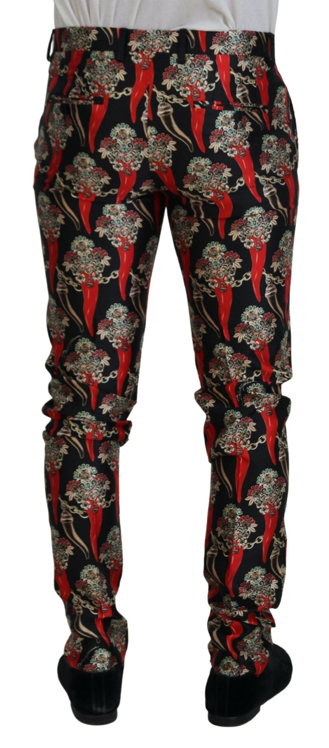 Multicolor Silk Blend Skinny Pants