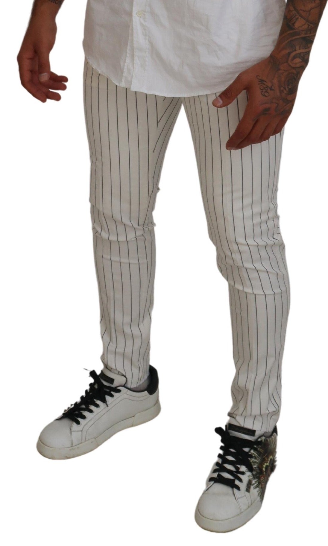 Elegant Striped Chino Pants for the Modern Man