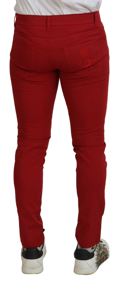 Elegant Skinny Red Denim Jeans