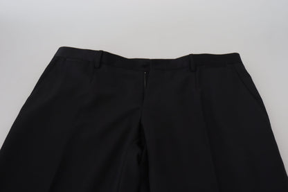 Elegant Black Dress Pants from Virgin Wool Blend