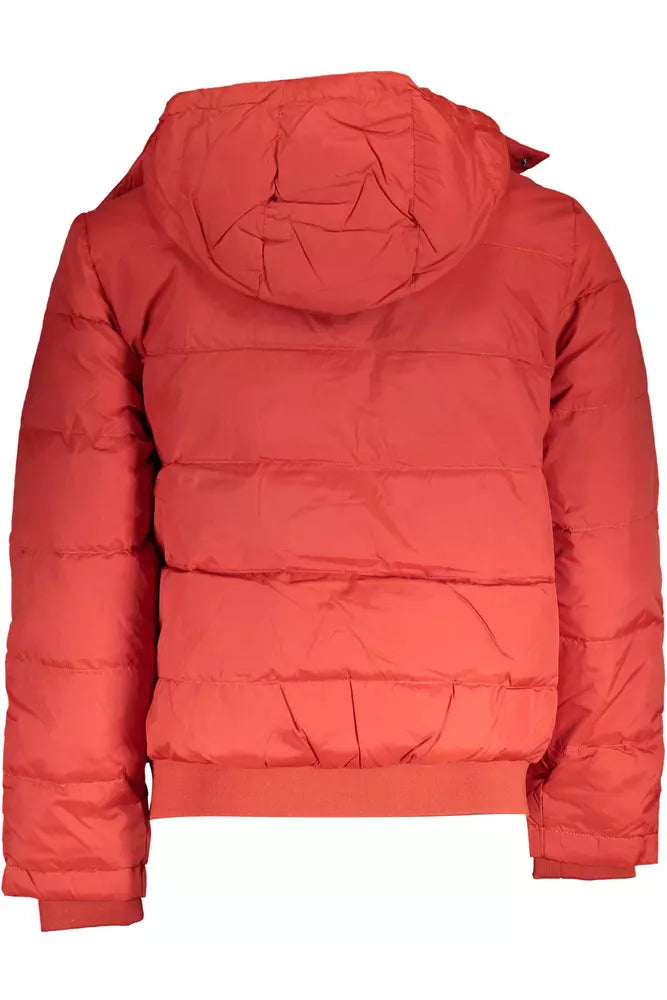 Elegant Orange Outerwear with Versatile Hood