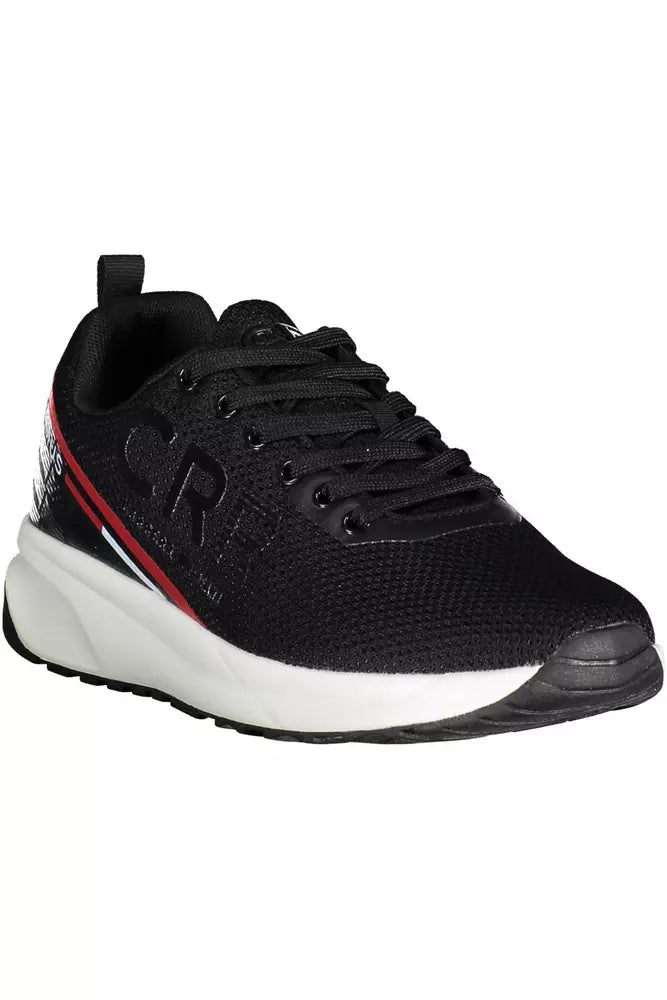 Sleek Black Sports Sneakers with Striking Contrasts