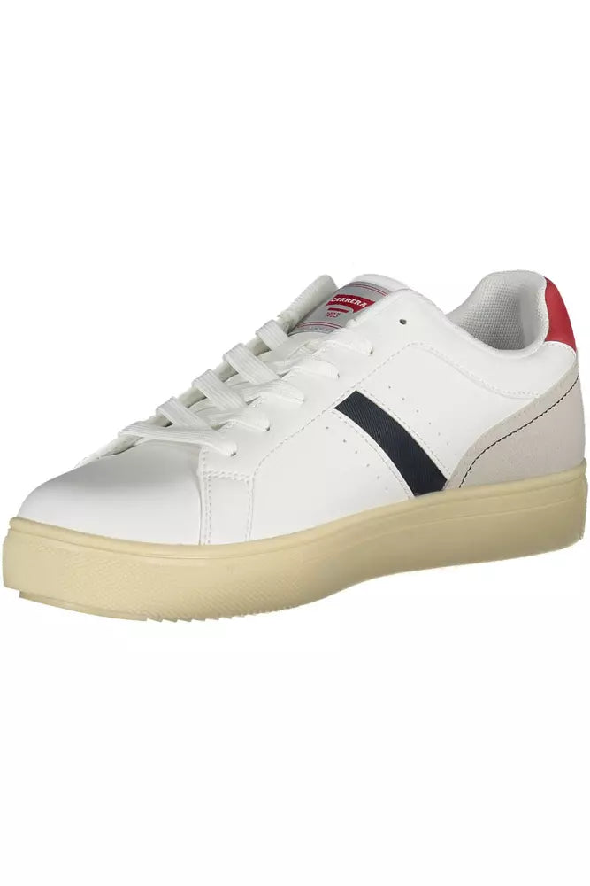 Sleek White Lace-Up Sports Sneakers